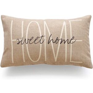 12x20” Tan 'Home Sweet Home' Decorative Pillow Cover